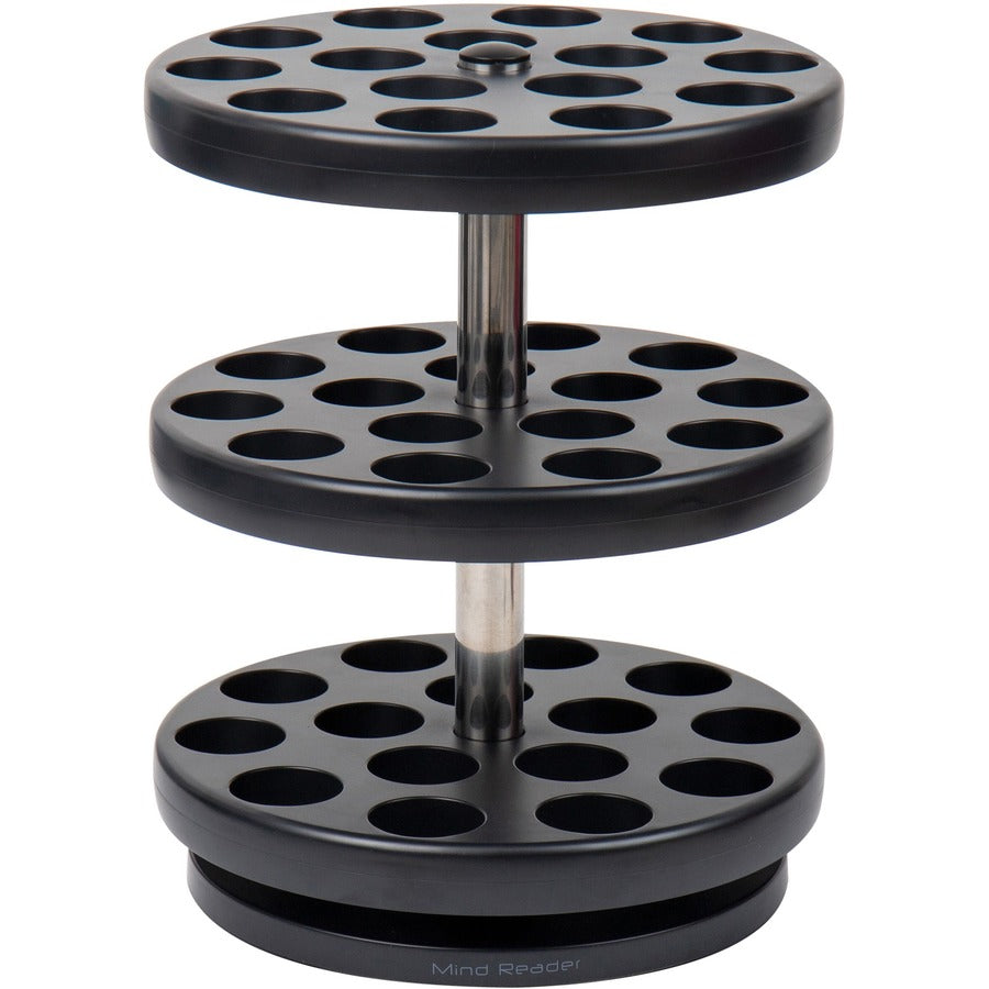 Mind Reader Anchor 3-Tier Single Serve Pod Carousel - 45 x Coffee Pod - 3 Tier(s) - 11.75" Height x 9.50" Width x 9.50" Depth - Counter - Heavy Duty, Rubber Grip, Durable - Black - Plastic - 1 Each