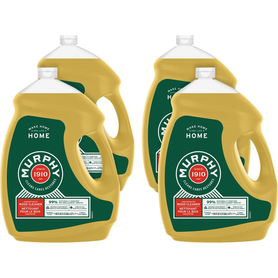 Murphy®, Oil Soap Cleaner - Concentrate - 145 fl oz (4.5 quart) - Natural Scent - Ammonia-free, Bleach-free, Phosphate-free - Brown - 4 / Carton