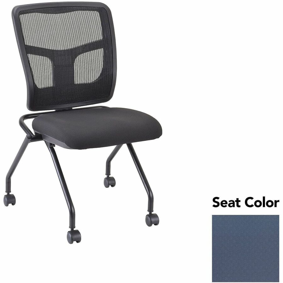 Lorell Training Room Guest Chairs - Periwinkle Blue Seat Color - Insight Fabric, Polyester Seat Material - Black Back Color - Powder Coated Frame Color - Metal Frame Material - Four-legged Base - 2 / Carton