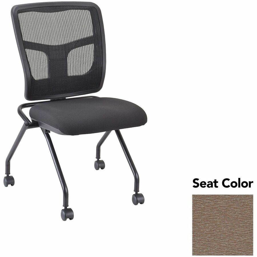 Lorell Training Room Guest Chairs - Fuse Malted Seat Color - Fuse Fabric, Polyester Seat Material - Black Back Color - Powder Coated Frame Color - Metal Frame Material - Four-legged Base - 2 / Carton