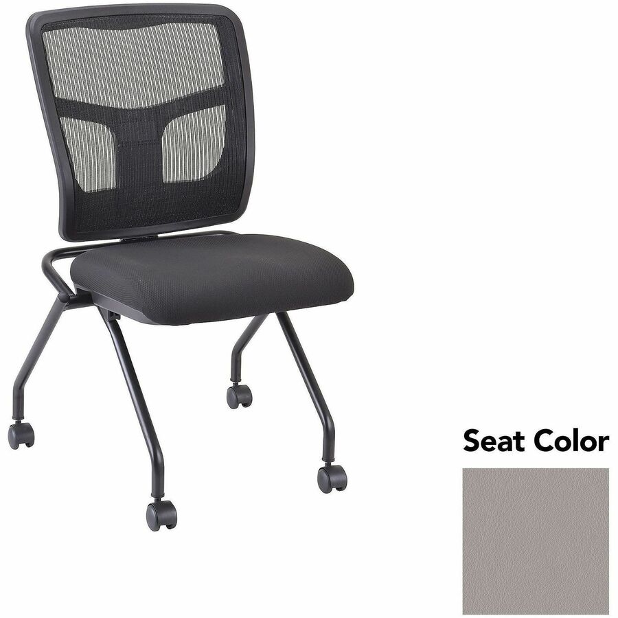Lorell Training Room Guest Chairs - Castillo Metal Seat Color - Castillo Vinyl, Polyurethane Seat Material - Polyester, Cotton Back Material - Powder Coated Black Frame Color - Metal Frame Material - Four-legged Base - 2 / Carton