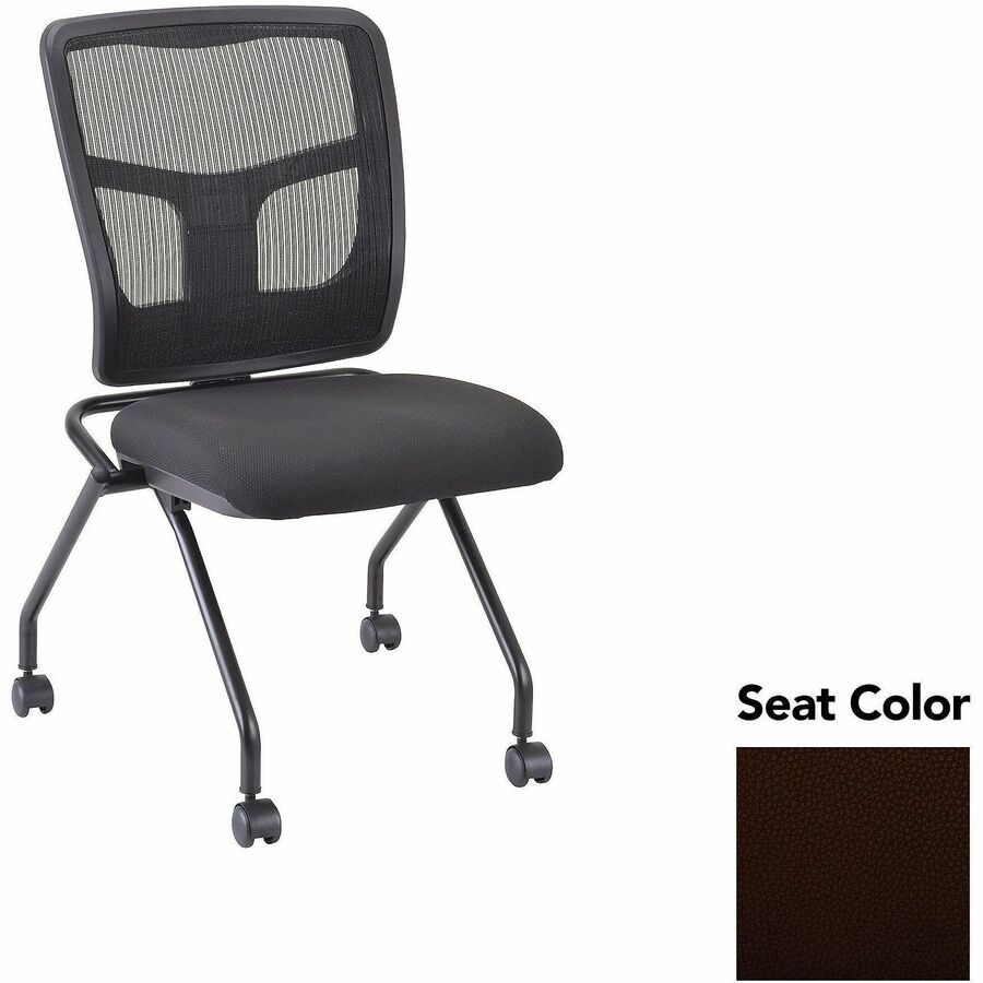 Lorell Training Room Guest Chairs - Canyon Nightfall Seat Color - Canyon Vinyl Seat Material - Powder Coated Black Frame Color - Metal Frame Material - Four-legged Base - 2 / Carton