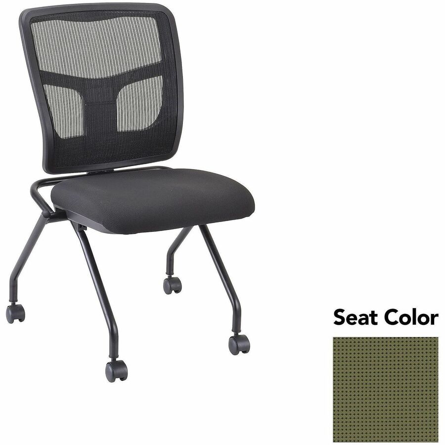 Lorell Training Room Guest Chairs - Expo Leaf Seat Color - Expo Fabric, Polyester Seat Material - Black Back Color - Powder Coated Frame Color - Metal Frame Material - Four-legged Base - 2 / Carton