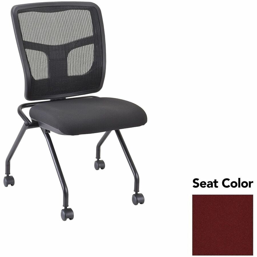 Lorell Training Room Guest Chairs - Forte Port Seat Color - Forte Fabric, Polyester Seat Material - Black Back Color - Powder Coated Frame Color - Metal Frame Material - Four-legged Base - 2 / Carton
