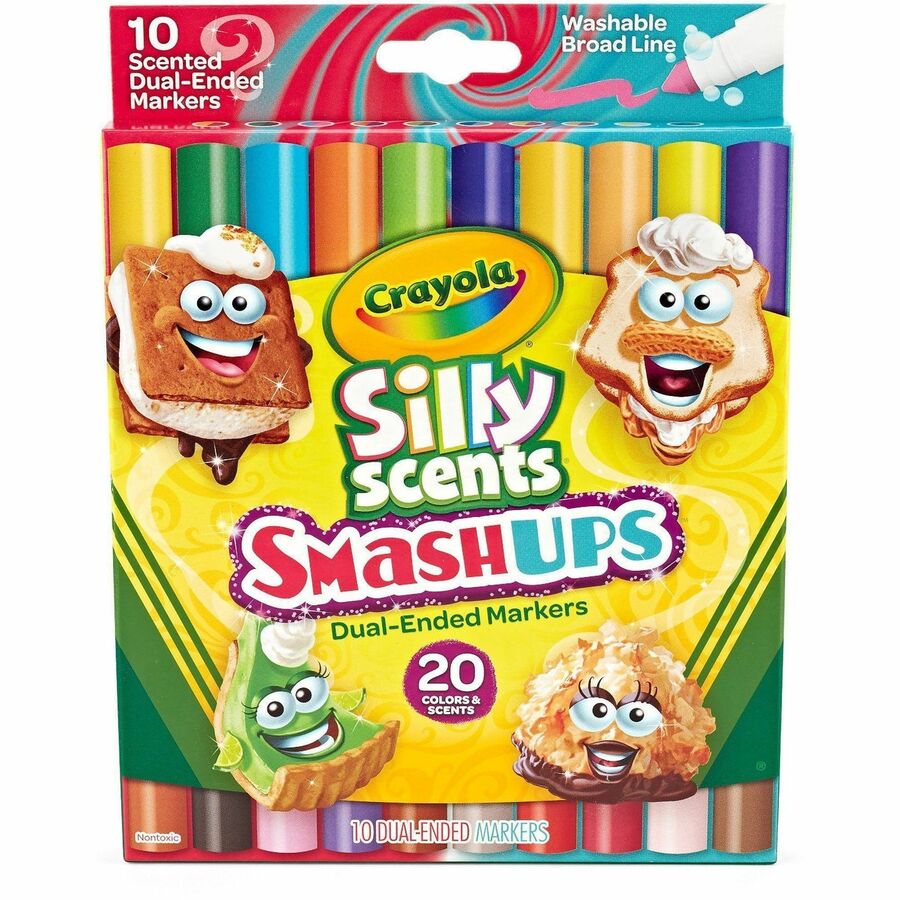 Crayola Silly Scents Dual-Ended Markers - Washable - Multi Ink - 10 / Pack