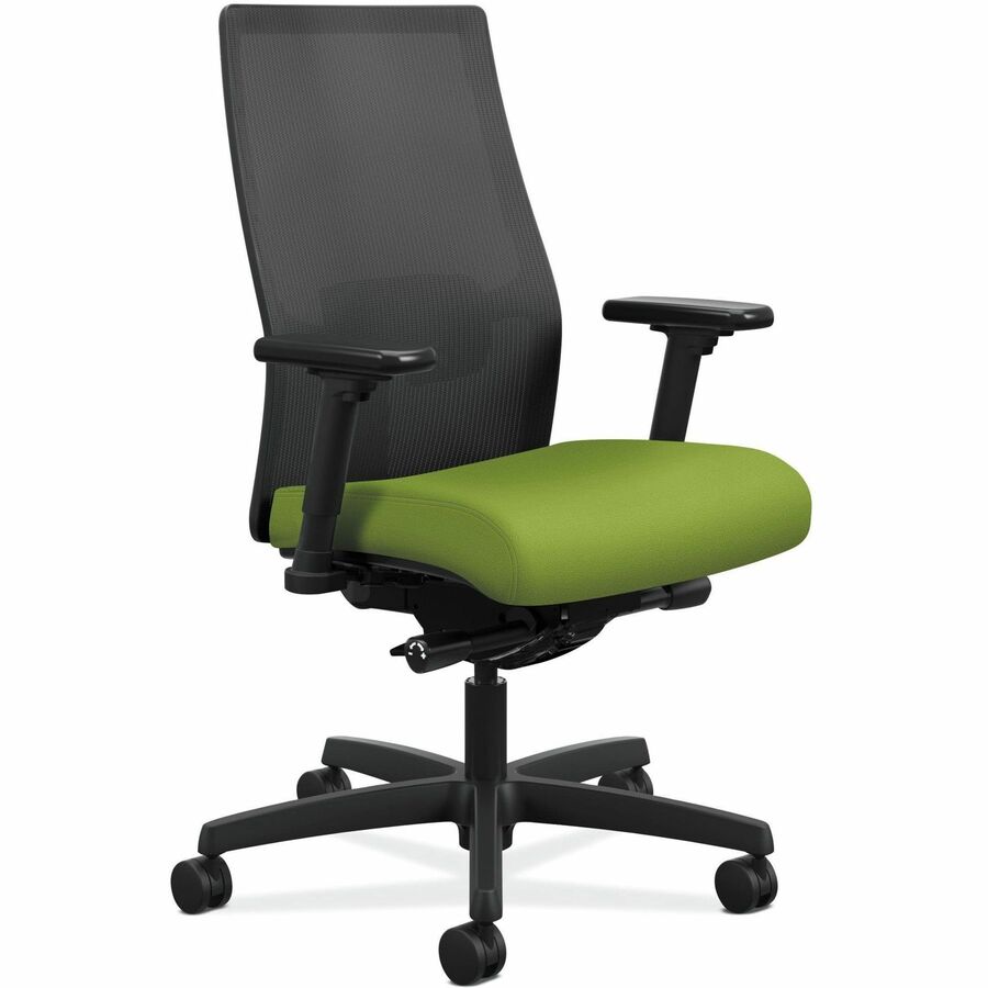 HON Ignition Black Mesh Back Chair - Fabric Seat - Pear Seat Color - Fabric, Polyurethane Seat Material - Black Back Color - Mesh Back Material - Black Frame Color - Mid Back - 5-star Base - 1 Each