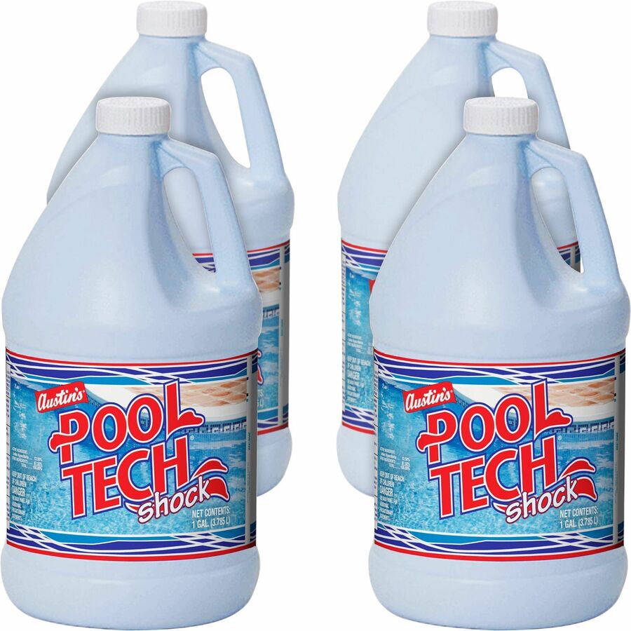 KIK Custom Liquid Pool Tech Shock - 128 fl oz (4 quart) - Blue - 4 / Carton