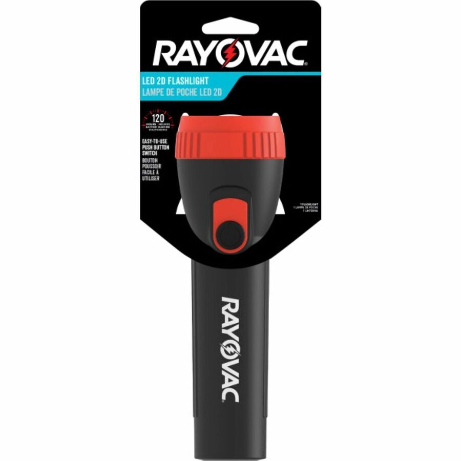 Rayovac Rayovac General Purpose LED Flashlight - LED - 2 - Battery - Black, Red - 1 Each