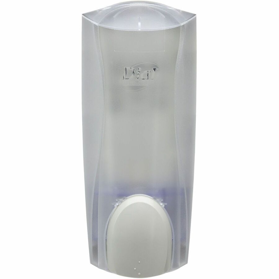Dial Professional Liter Dispenser - Manual - 1.06 quart Capacity - Antimicrobial, Locking Mechanism, Vandal Resistant, Push Button - Ice - 1 Each