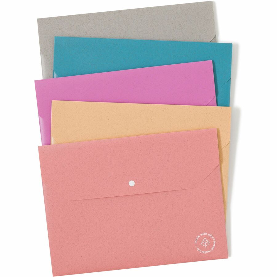 U Brands U-Eco Letter File Pocket - 8 1/2" x 11" - 1 Pocket - Poly - Assorted - 0% Recycled - 10 / Pack