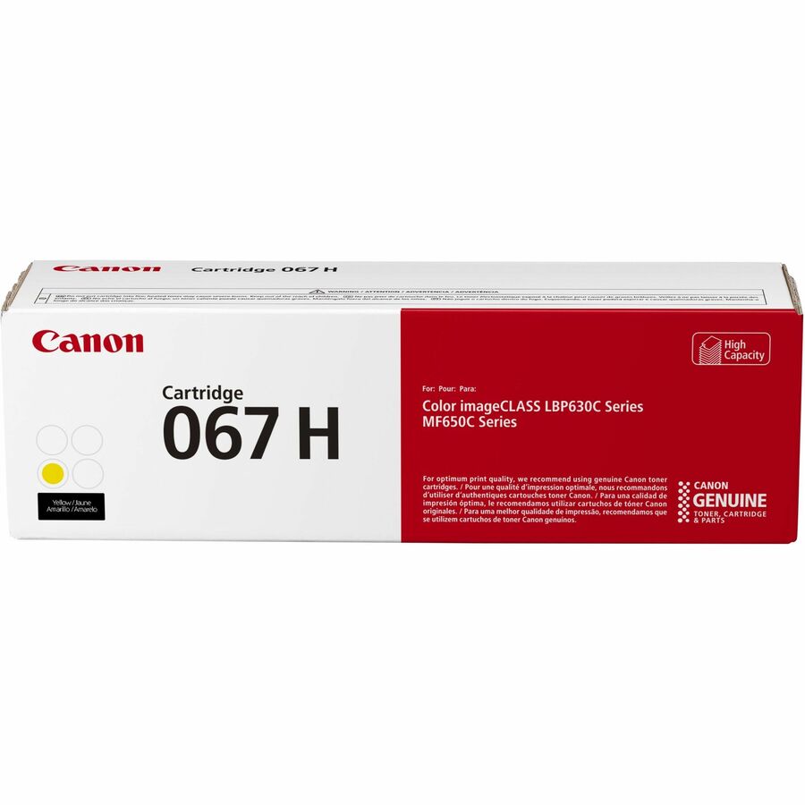 Canon 067 Original High Yield Laser Toner Cartridge - Yellow - 1 Each - 2350 Pages
