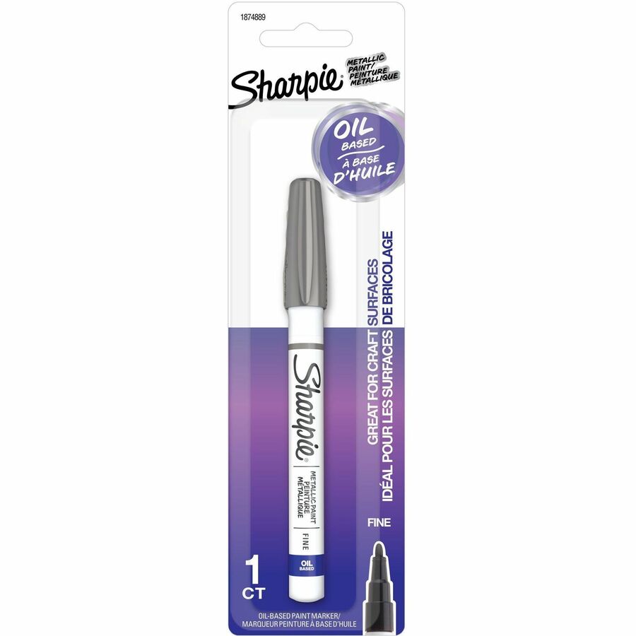 Sharpie Oil-Based Paint Markers - Silver Ink - Oil Based - Metal Barrel - 1 Pack