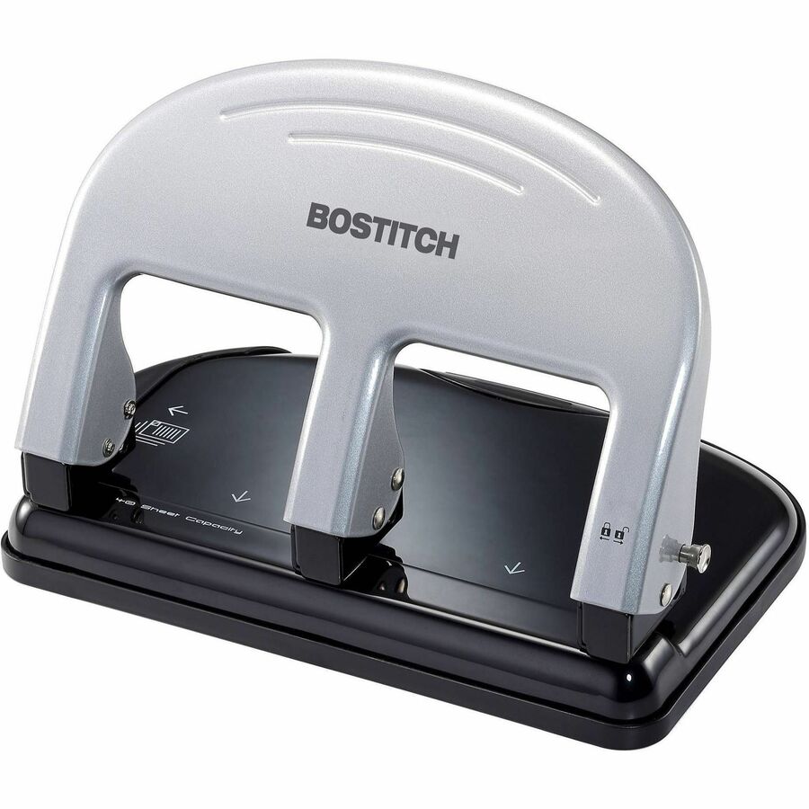 Bostitch EZ Squeeze Three-Hole Punch - 3 Punch Head(s) - 40 Sheet - 1/4" Punch Size - Metal