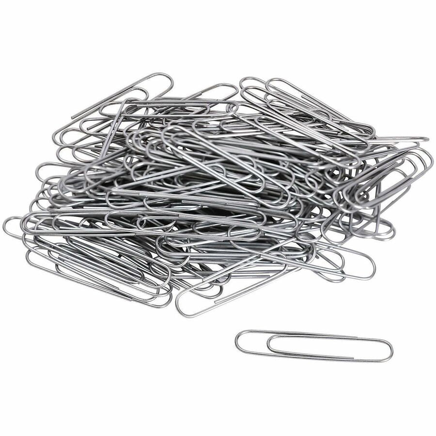 Universal Paper Clip - Jumbo - 1.9" Length x 0.5" Width - for Office, School, Home, Paper, Sheet, Document - Durable, Smooth - Silver - Steel Wire - 100 Clips/Box - 10 / Pack