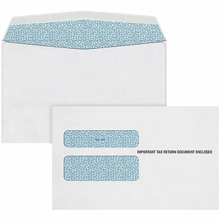 Adams W-2 Envelopes - 5 5/8" Width x 9" Length - 24 lb - Gummed Flap - White - Wove Paper - 24 / Pack