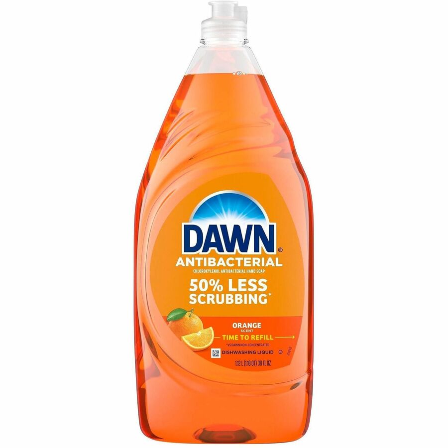 Dawn Dawn Dish Soap - For Dish, Hand - 38 fl oz (1.2 quart) - Citrus Scent - Recommended For: Bacteria Remover, Grease Remover, Residue Remover, Streak Remover, Germs Remover, Grime Remover - Anti-bacterial - Orange - 1 Each