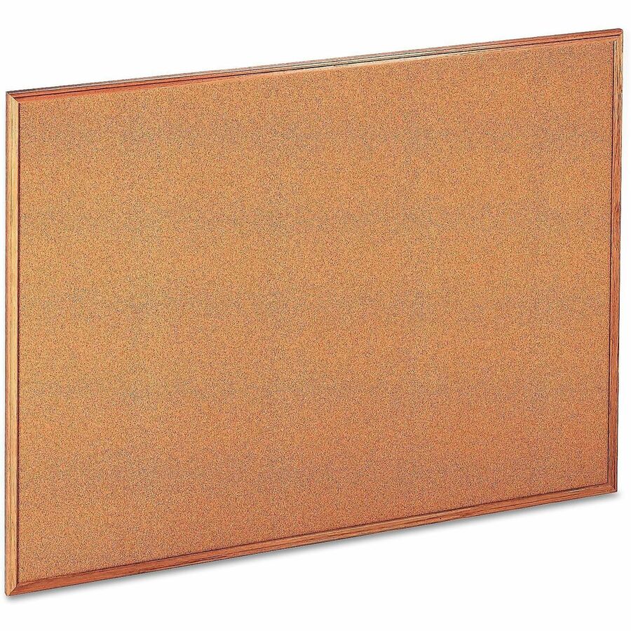 Universal Bulletin Board - 36" Board Height x 48" Board Width x 1.20" Board Depth - Brown Natural Cork, Tan Surface - Durable, Self-healing - Oak Wood Frame - 1 Each