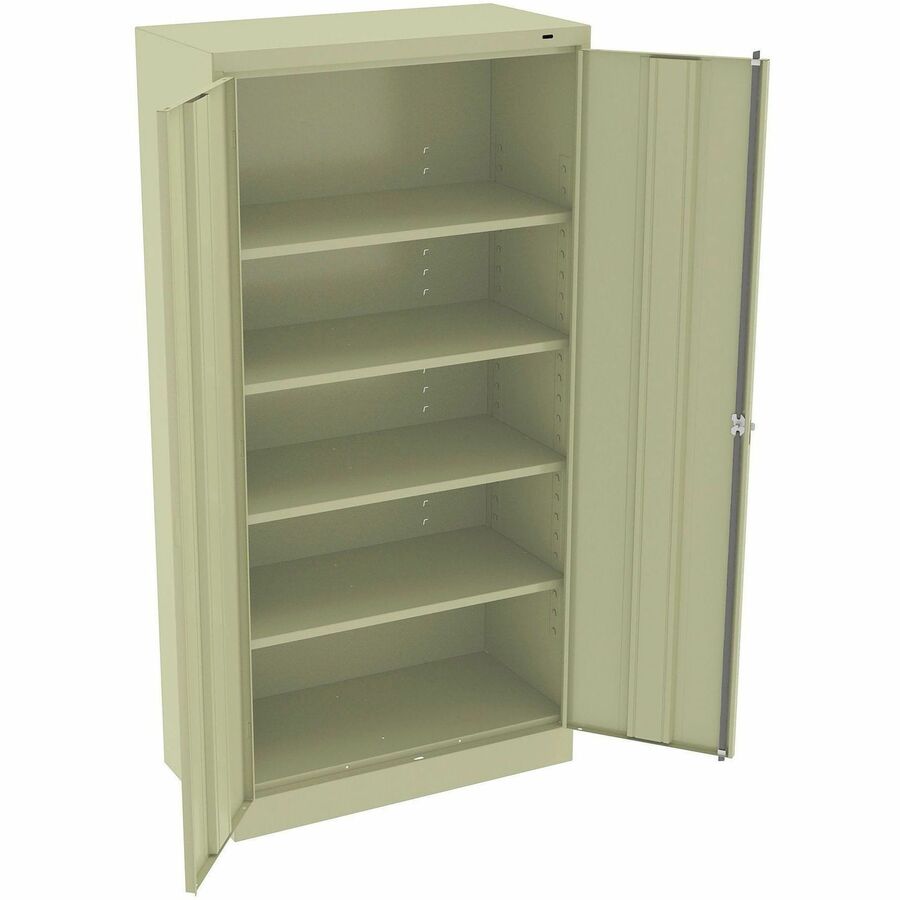 Tennsco Standard-size Storage Cabinet - 36" Width x 18" Depth x 72" Height - Reinforced Door, Heavy Duty, Locking System, Ventilated, Welded - Champagne, Putty - Steel, Nylon - Recycled