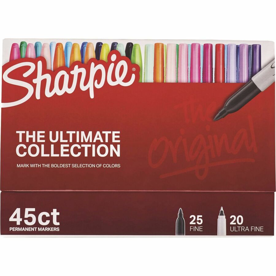 Sharpie Ultimate Collection Permanent Markers - Assorted Ink - 45 / Box