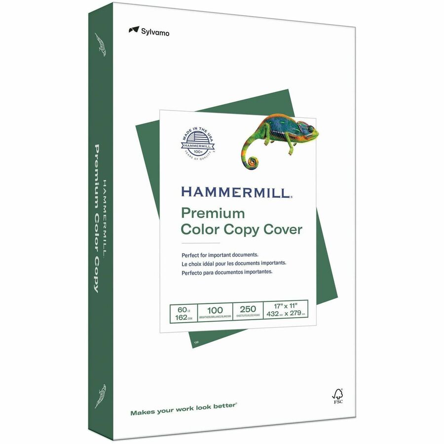 Hammermill Color Copy Paper - 100 Brightness - 99% Opacity - 11" x 17" - 100 lb Basis Weight - 271 g/m², Grammage - Ultra Smooth - FSC - Jam-free, Acid-free - Photo White - 750 Sheets - 250 Sheets per Ream - 3 / Carton