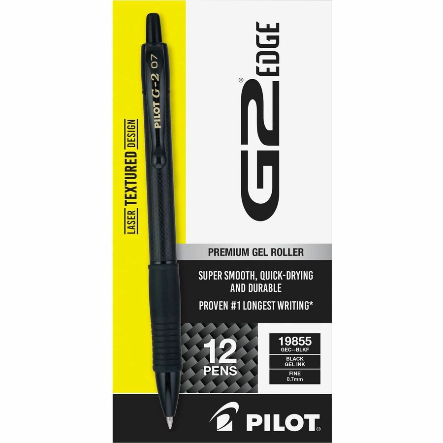Pilot Gel Pens - Refillable - Black Ink - Gel-based - Tungsten Carbide Tip - 12 / Dozen