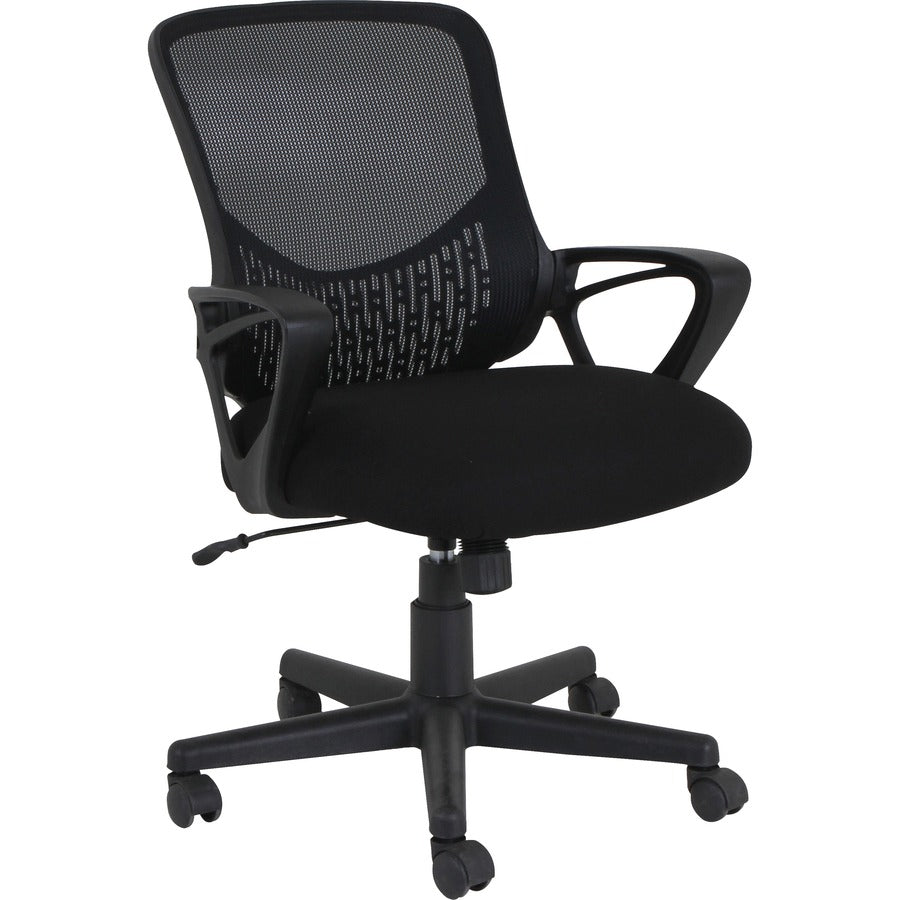 NuSparc Mid-back Mesh Task Chair - Fabric Seat Material - Mid Back - Black - 1 Each