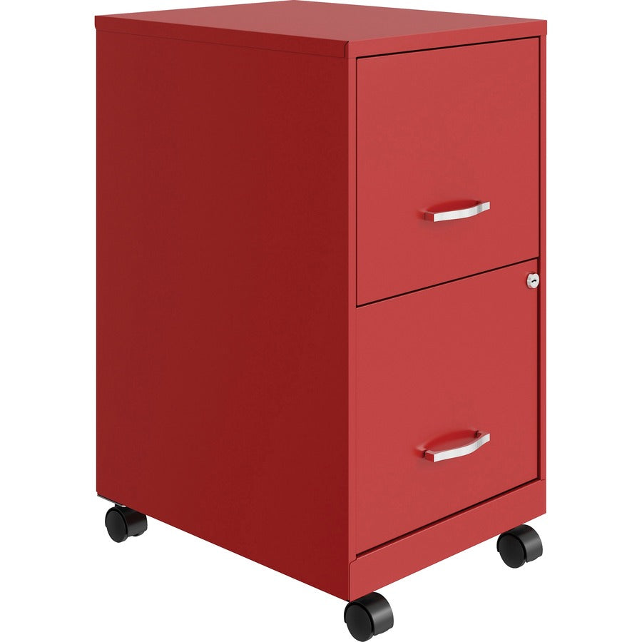NuSparc Mobile File Cabinet - 14.2" Width x 18" Depth x 26.5" Height for File - Letter - Mobility, Locking Drawer, Glide Suspension, 3/4 Drawer Extension, Cam Lock, Nonporous Surface - Red - Painted Steel, Steel - Recycled - Assembly Required