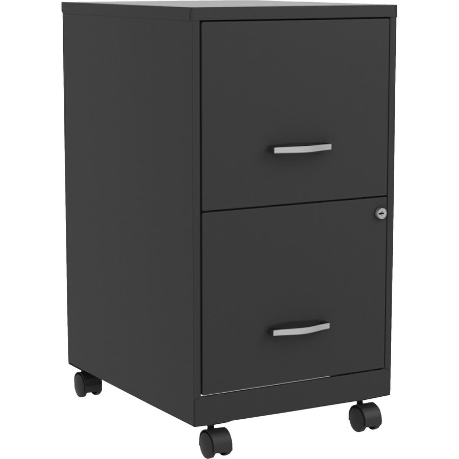 NuSparc Mobile File Cabinet - 14.2" Width x 18" Depth x 26.5" Height for File - Letter - Mobility, Locking Drawer, Glide Suspension, 3/4 Drawer Extension, Cam Lock, Nonporous Surface - Black - Painted Steel, Steel - Recycled