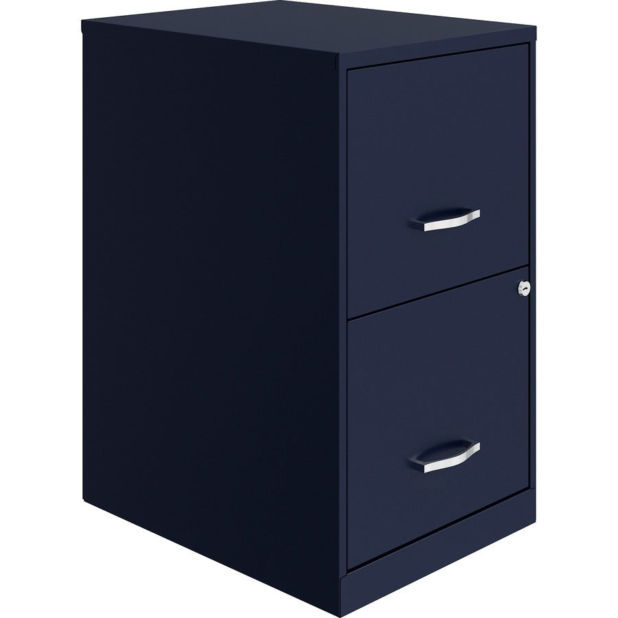 NuSparc File Cabinet - 14.2" Width x 18" Depth x 24.5" Height - 2 x Drawer(s) for File - Letter - Vertical - Locking Drawer, Glide Suspension, Nonporous Surface - Blue - Baked Enamel - Steel - Recycled