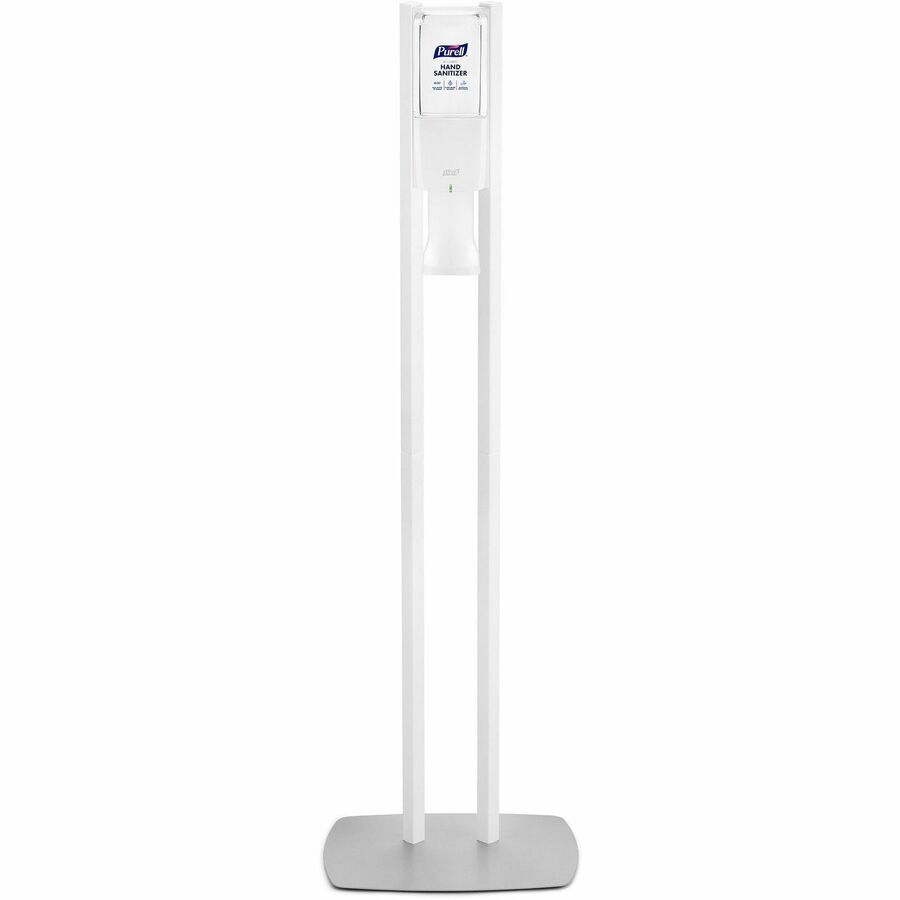 PURELL®, ES10 Floor Stand with Automatic Dispenser - Floor, Freestanding - White - For Sanitizing Dispenser, High Traffic Area, Waiting Room, Hallway - Sturdy, Low-profile Base, Lightweight