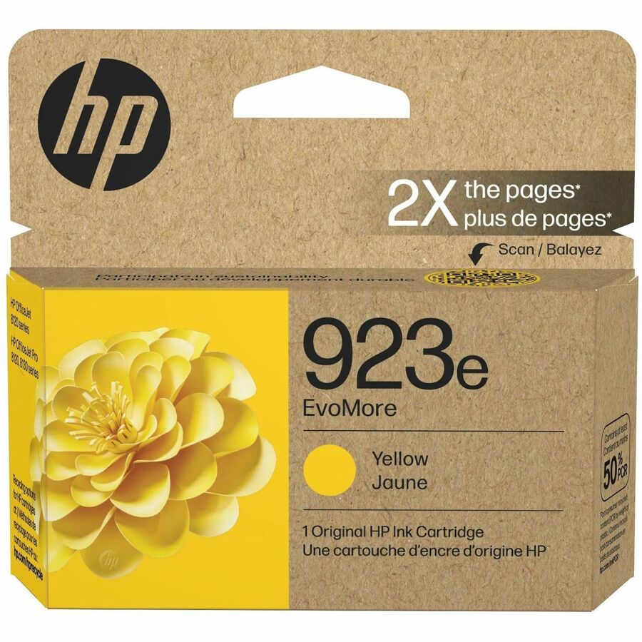 HP EvoMore 923e Original High Yield Inkjet Ink Cartridge - Yellow - 1 Each - 800 Pages