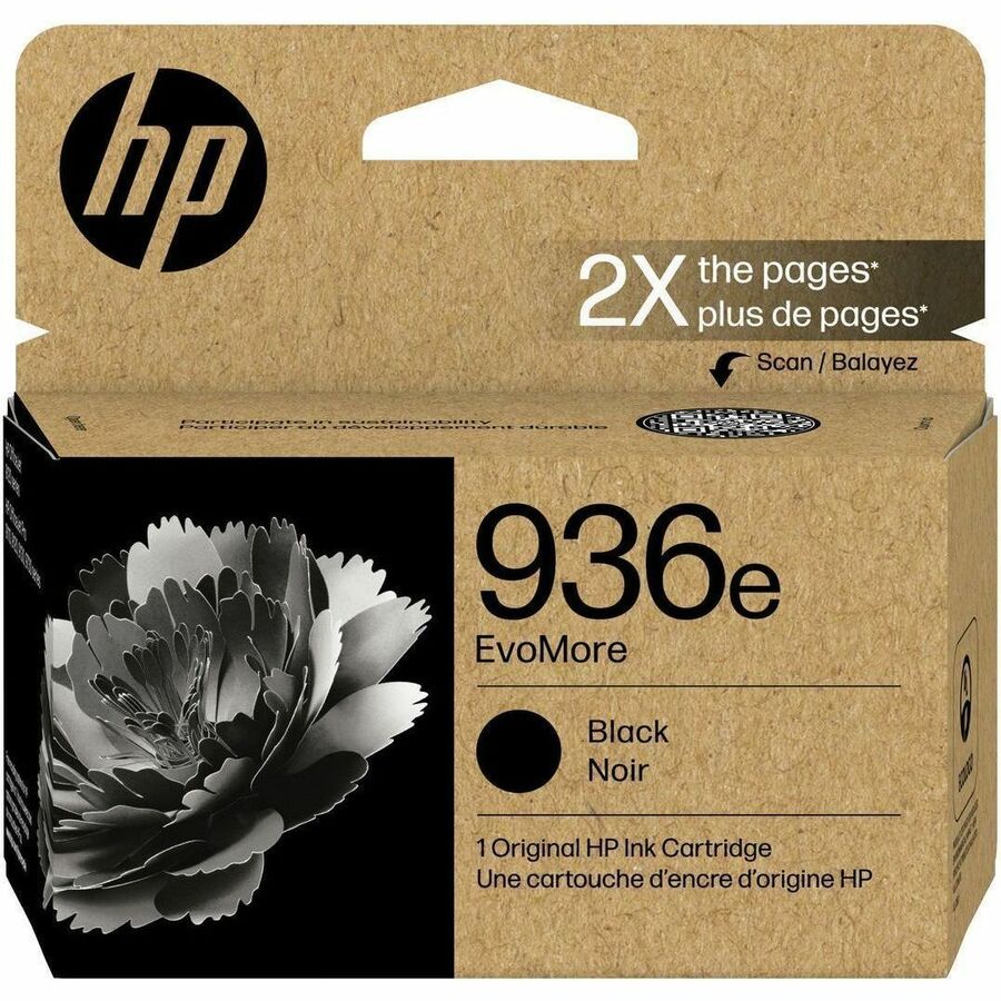 HP EvoMore 936e Original High Yield Inkjet Ink Cartridge - Black - 1 Each - 2500 Pages