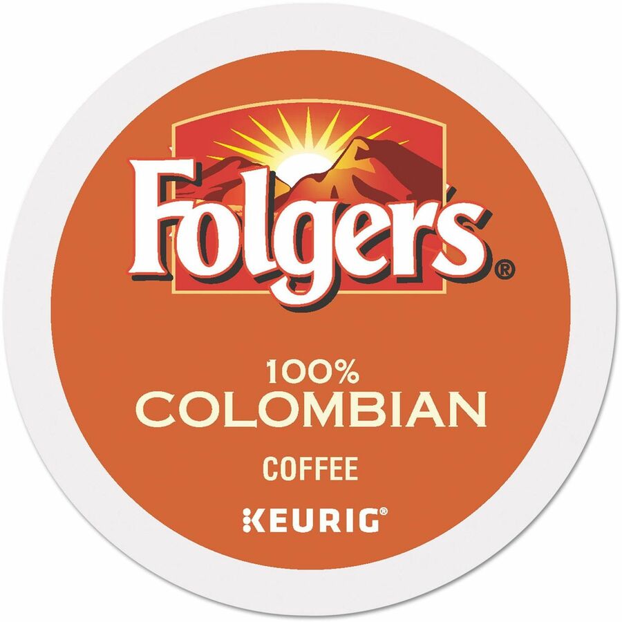 Folgers®, K-Cup 100% Colombian Coffee - Compatible with Keurig K-Cup Brewer - Medium/Dark - 24 K-Cup - K-Cup - Colombian, Roasted, Arabica - Kosher - 24 / Box