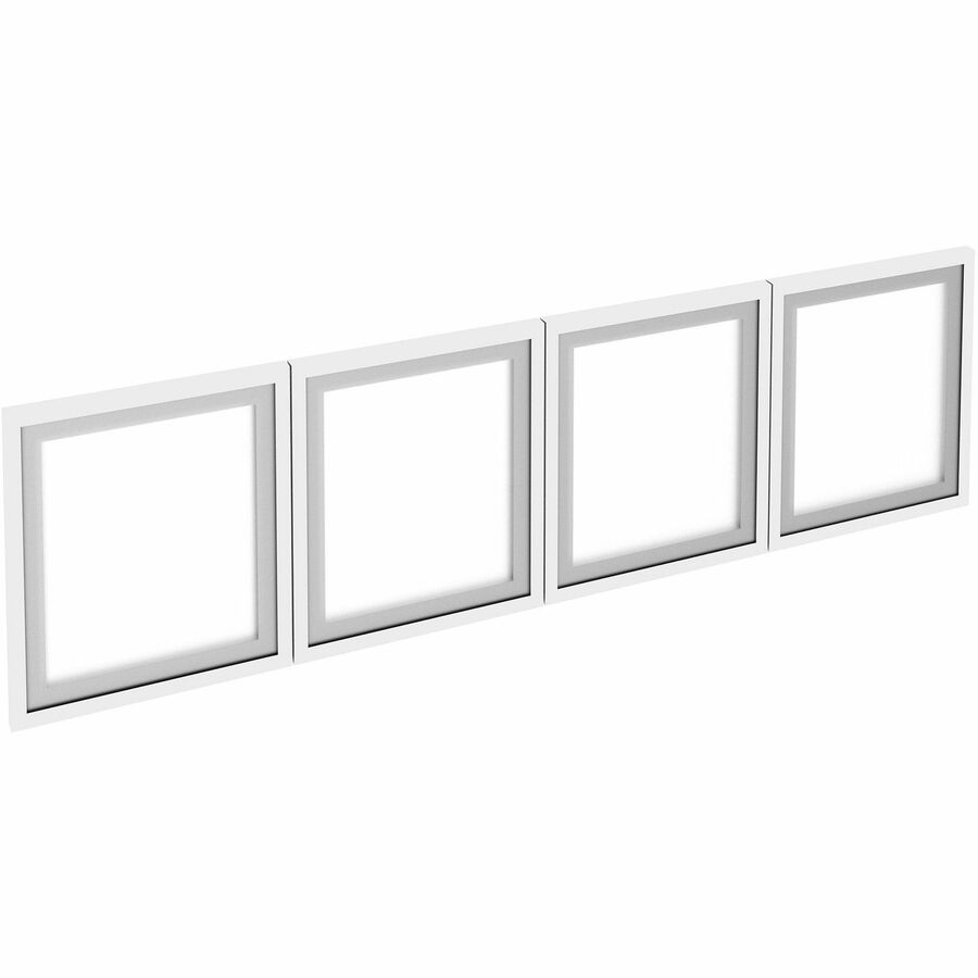 Lorell Desk-Mount Hutch Frosted Glass Door - Finish: Frost - For Hutch - 3 / Set