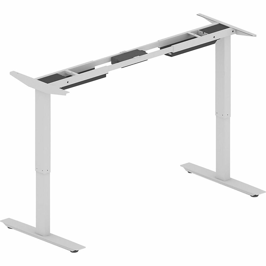 Lorell Sit-to-Stand Two-Tier Base - Silver Top - Silver Two-tier Base - 275 lb Capacity - Height Adjustable - 45.10" Height - Assembly Required - 1 Each