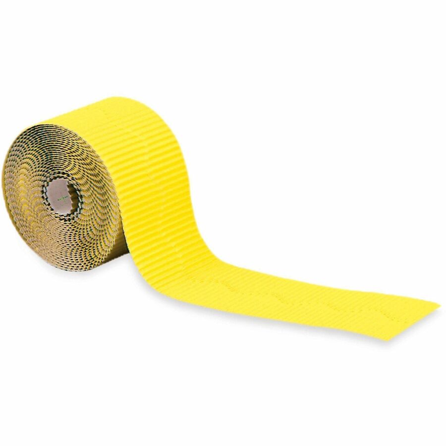 Pacon®, Bordette Decorative Borders - Skill Learning: Decoration - Pre-scalloped Shape - Fade Resistant, Sturdy, Recyclable, Corrugated - 2.25" Width x 600" Length - Canary - 1 Roll