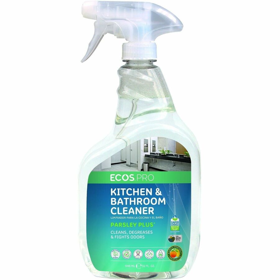 ECOS®, PRO Parsley All-Purpose Cleaner - For Multipurpose - Ready-To-Use - Spray - 32 fl oz (1 quart) - Parsley Scent - Recommended For: Dirt Remover, Grease Remover, Grime Remover, Scum Remover - pH Balanced, Dye-free, Aseptic, Residue-free - Clear...