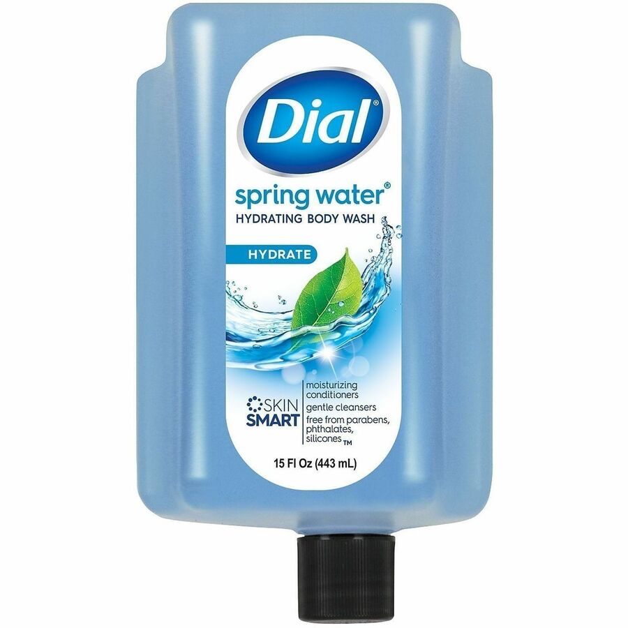 Dial Versa Cartridge Bottle Refills - Spring Water Scent - 15 fl oz - Bottle Dispenser - Body, Skin - Moisturizing - Blue - 6 / Carton