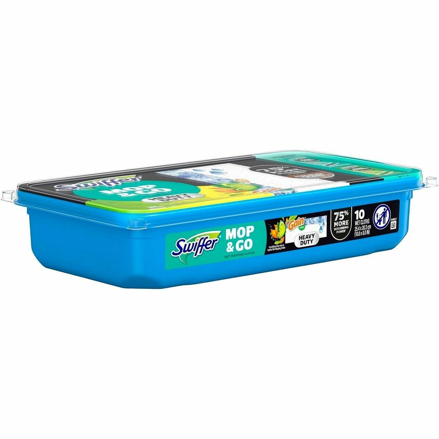Swiffer Sweeper HvyDty Mop Cloths - Gain Original Scent - Heavy Duty - Blue - 10 / Each