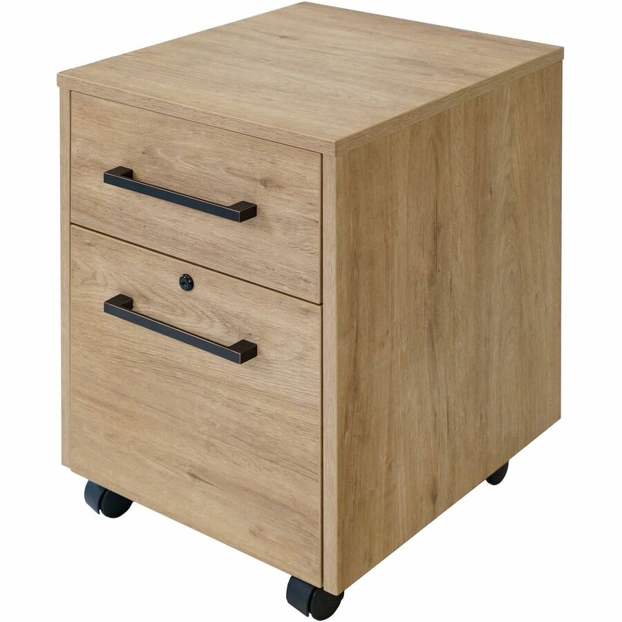 Martin Mason Monarca Laminate Unit - 24" Height x 18" Width - Total Drawer(s): 2 - Material: Thermofused Laminate (TFL) - Finish: Monarca Natural, Wood - Heavy Duty, Durable, Long Lasting, Lockable Drawer, Security Lock, Storage Drawer, Ball Bearing Sl...