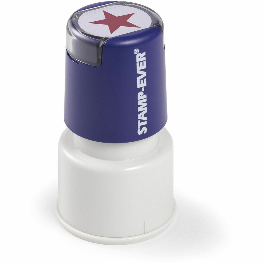 Trodat Star Impression Pre-Inked Stamp - Message Stamp - Star - 0.75" Impression Diameter - Red - Round - 1 Each - TAA Compliant