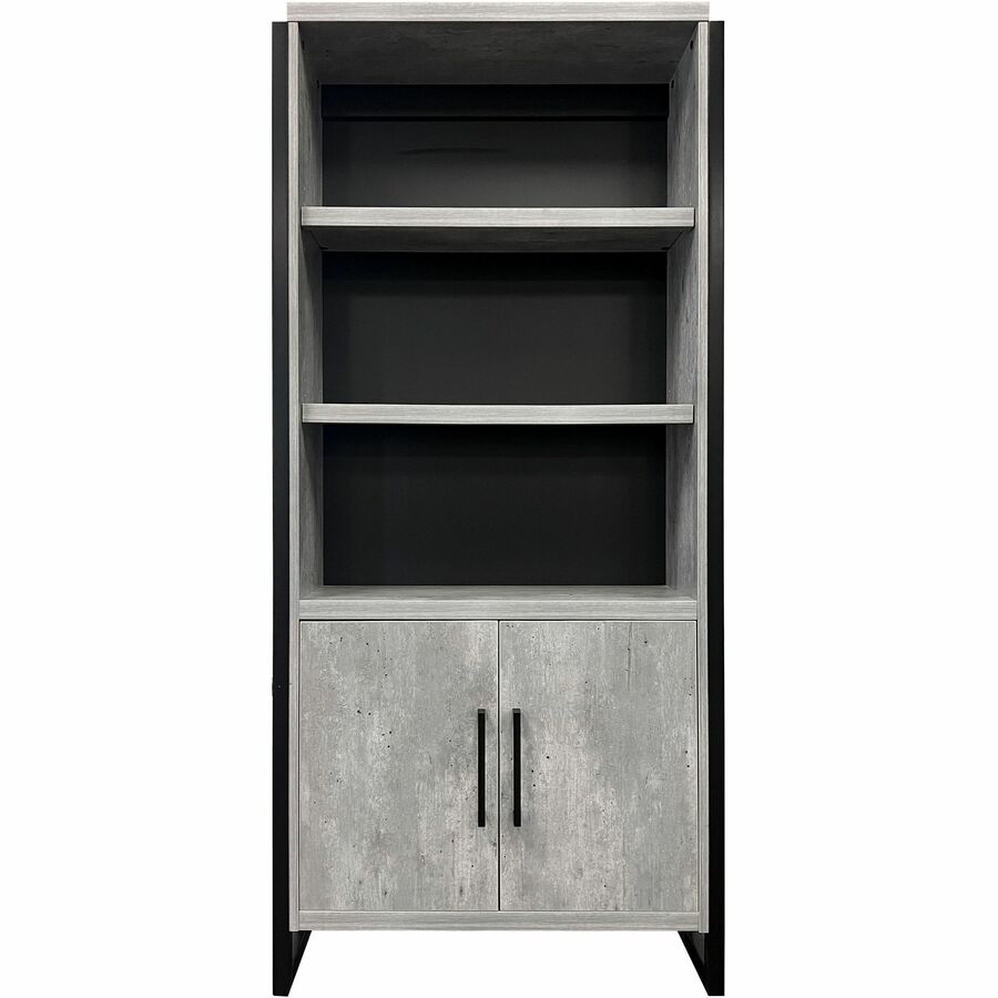 Martin Mason Concrete Laminate Unit - 78" Height x 36" Width x 12" Depth - 2 Door(s) - 4 Shelve(s) - 3 Adjustable Shelf(ves) - Material: Thermofused Laminate (TFL) - Finish: Concrete, Stone - Durable, Long Lasting, Adjustable Shelf - For Office Supplie...