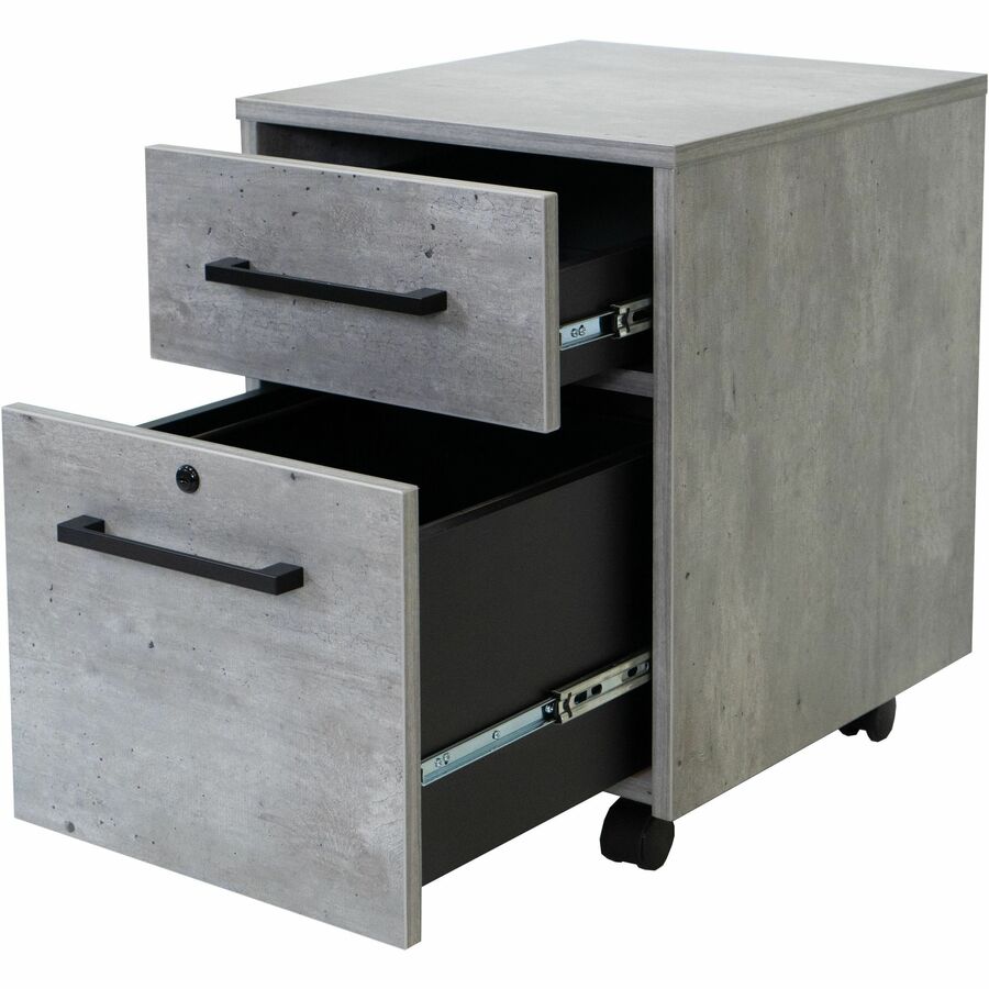 Martin Mason Concrete Laminate Unit - 24" Height x 18" Width - Total Drawer(s): 2 - Material: Thermofused Laminate (TFL) - Finish: Concrete, Stone - Heavy Duty, Durable, Long Lasting, Lockable Drawer, Security Lock, Storage Drawer, Ball Bearing Slide...