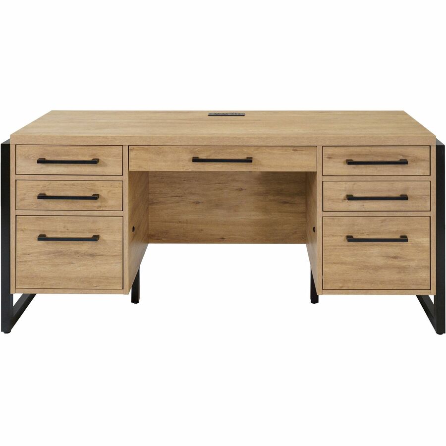 Martin Mason Monarca Laminate Unit - 31" Height x 66" Width x 21" Depth - Total Drawer(s): 7 - Material: Thermofused Laminate (TFL) - Finish: Monarca Natural, Wood - Center Drawer, Storage Drawer, Heavy Duty, Ball Bearing Slide, Durable, Long Lasting...