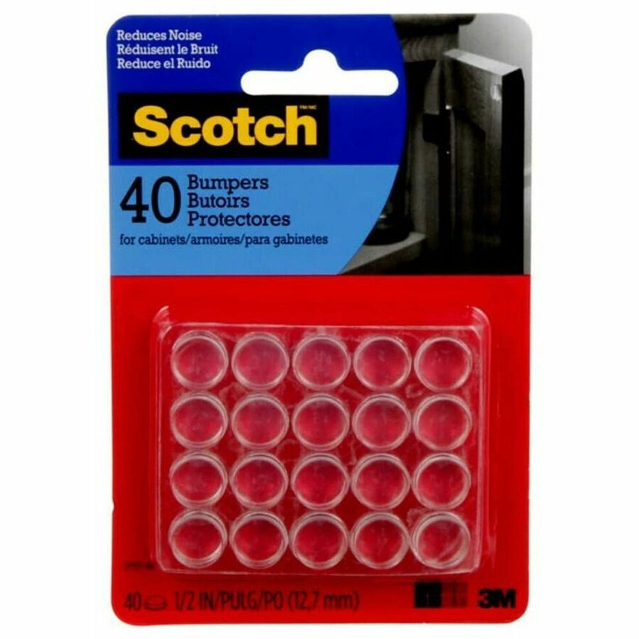 Scotch Floor Saver - Round - Transparent - Rubber - 40/Pack