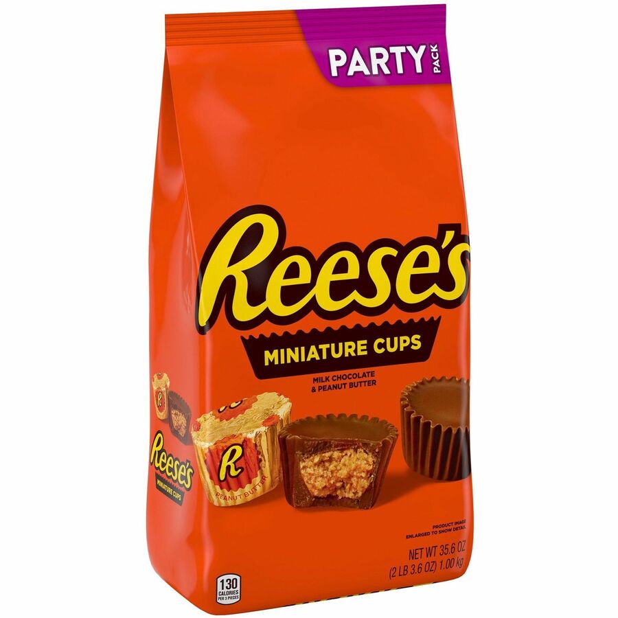 Reese's Peanut Butter Cups - Peanut Butter, Milk Chocolate - Individually Wrapped - 2.22 lb - 1 Carton