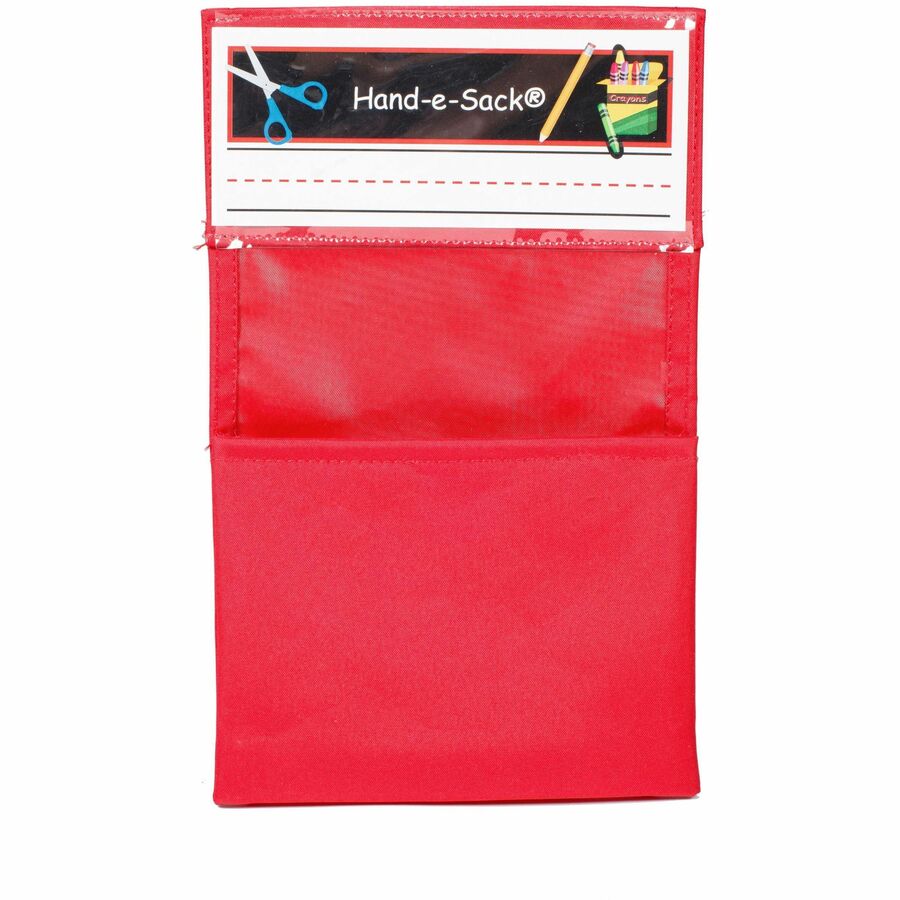 Seat Sack Hand-e-Sack Storage Pouch - Adhesive, Interlockable, Tear Resistant - Red - 1 Each