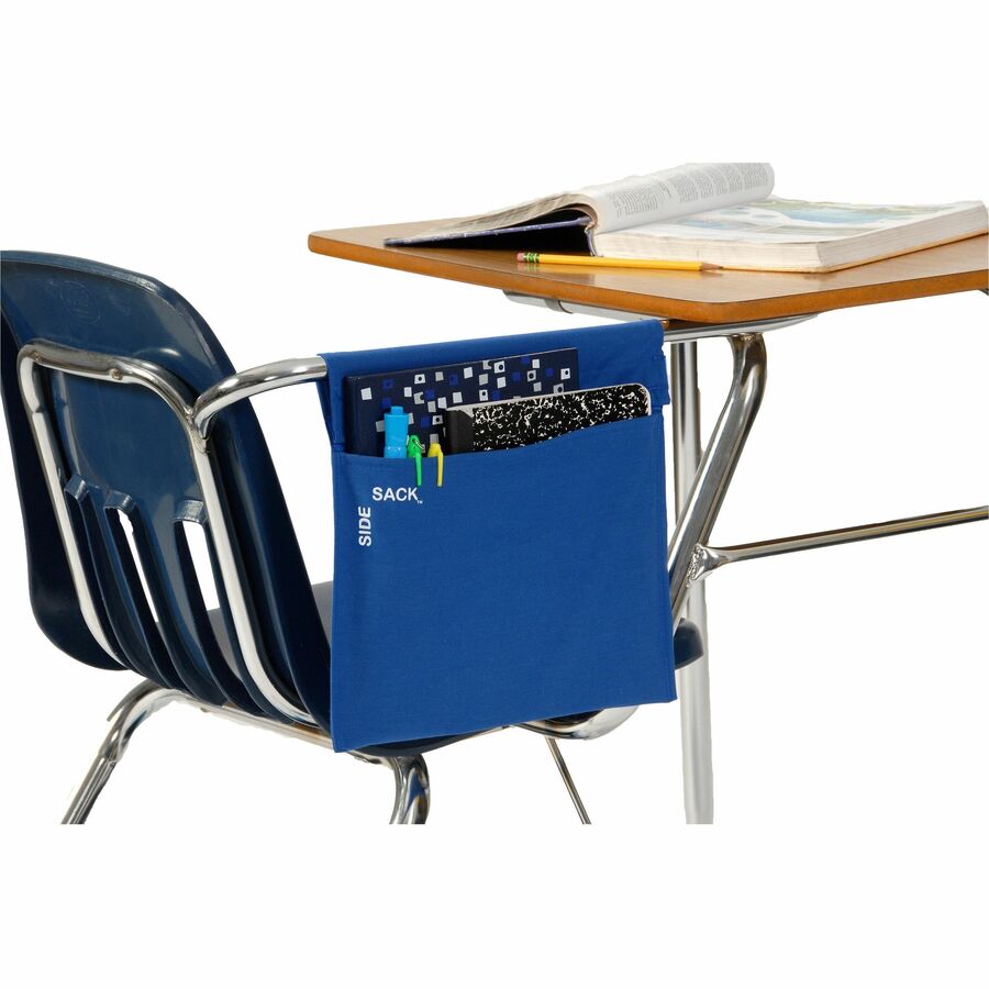 Seat Sack 25-Count Side Sack Classroom Pack - Desk - Hook & Loop Closure, Washable - Blue - 25/Pack - 1 Carton