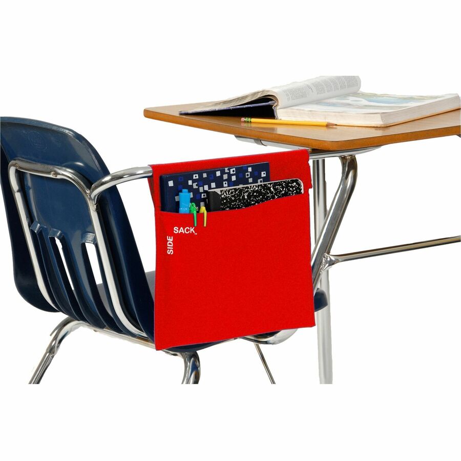 Seat Sack 25-Count Side Sack Classroom Pack - Desk - Hook & Loop Closure, Washable - Red - 25/Pack - 1 Carton