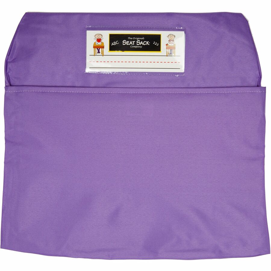Seat Sack 10-Count 1-Pocket Classroom Pack - 1 Pocket(s) - 17" Width x 2" Depth - Chair - Washable, Expandable - Purple - Poly Cotton - 10/Pack - 1 Carton
